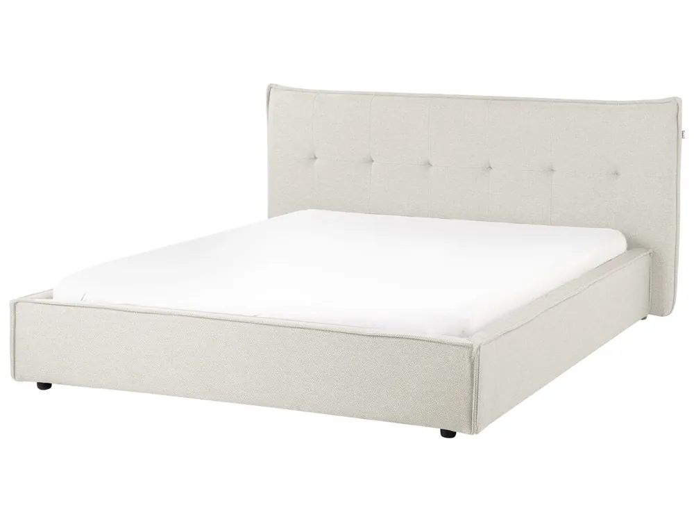 Cama de agua Lino sintético LESTRE 160 x 200 cm Blanco crema - Descanso
