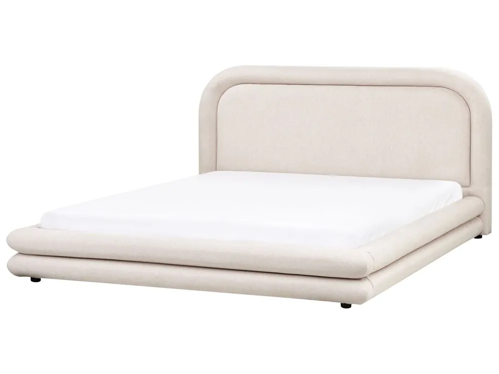 Cama de agua Lino sintético LAVARDENS 180 x 200 cm Beige claro - Descanso