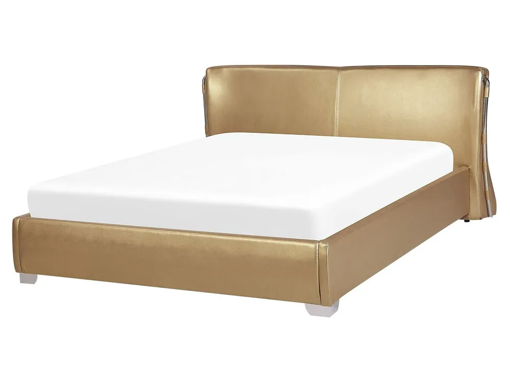 Cama de agua Piel PARIS 160 x 200 cm Dorado - Descanso