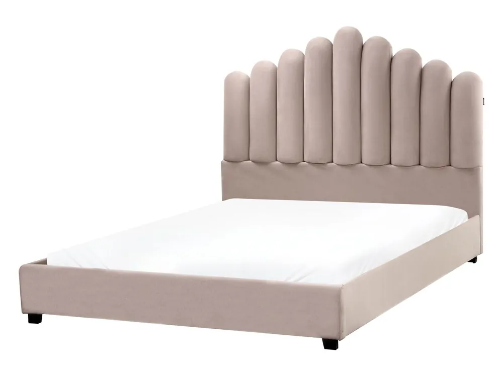 Cama de agua Terciopelo VINCENNES 140 x 200 cm Blanco crema - Descanso