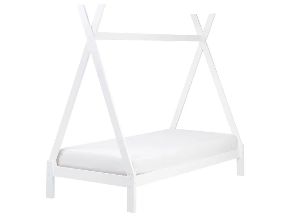 Cama infantil Tipi Madera de pino DEVAY 90 x 200 cm Blanco - Descanso