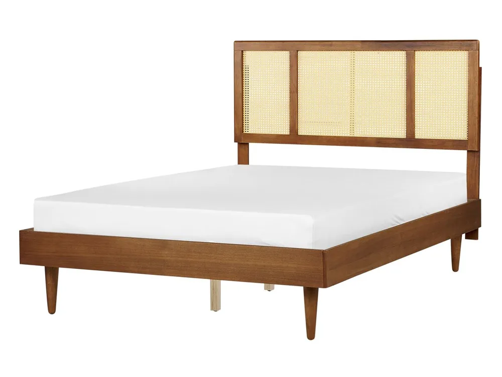 Cama Ratán AURAY 140 x 200 cm Marrón - Descanso