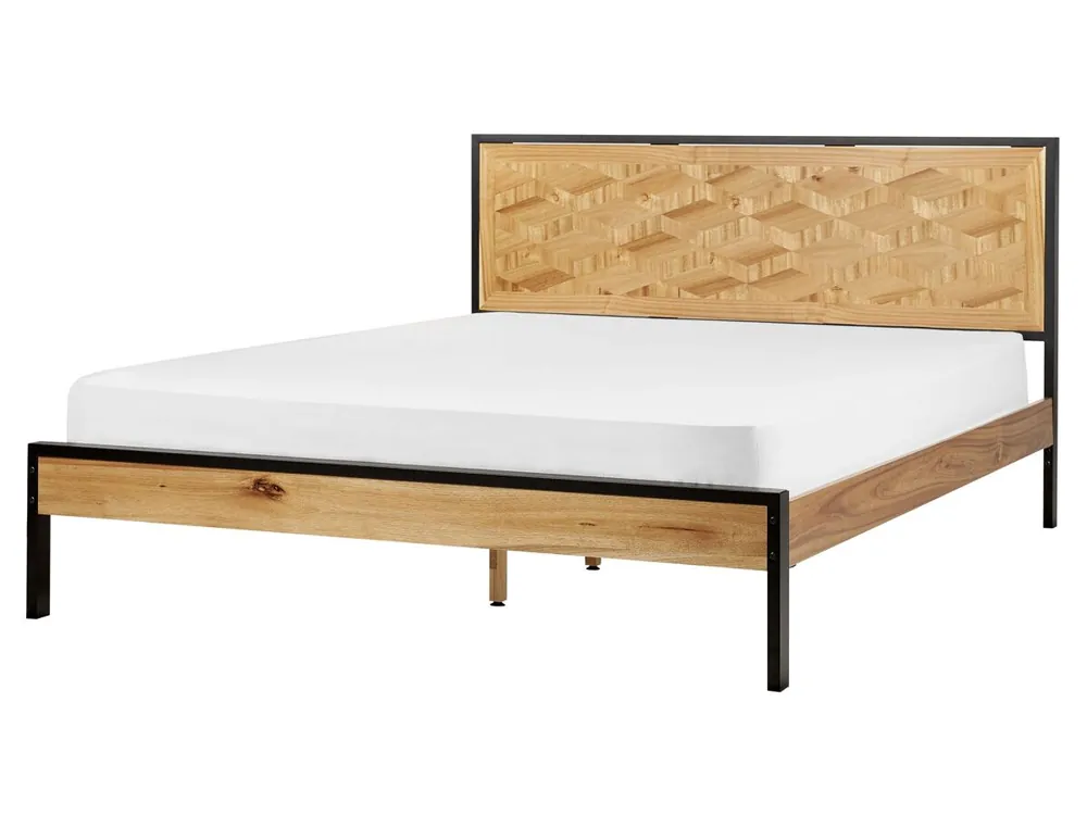 Cama ERVILLERS 160 x 200 cm Acacia natural - Descanso