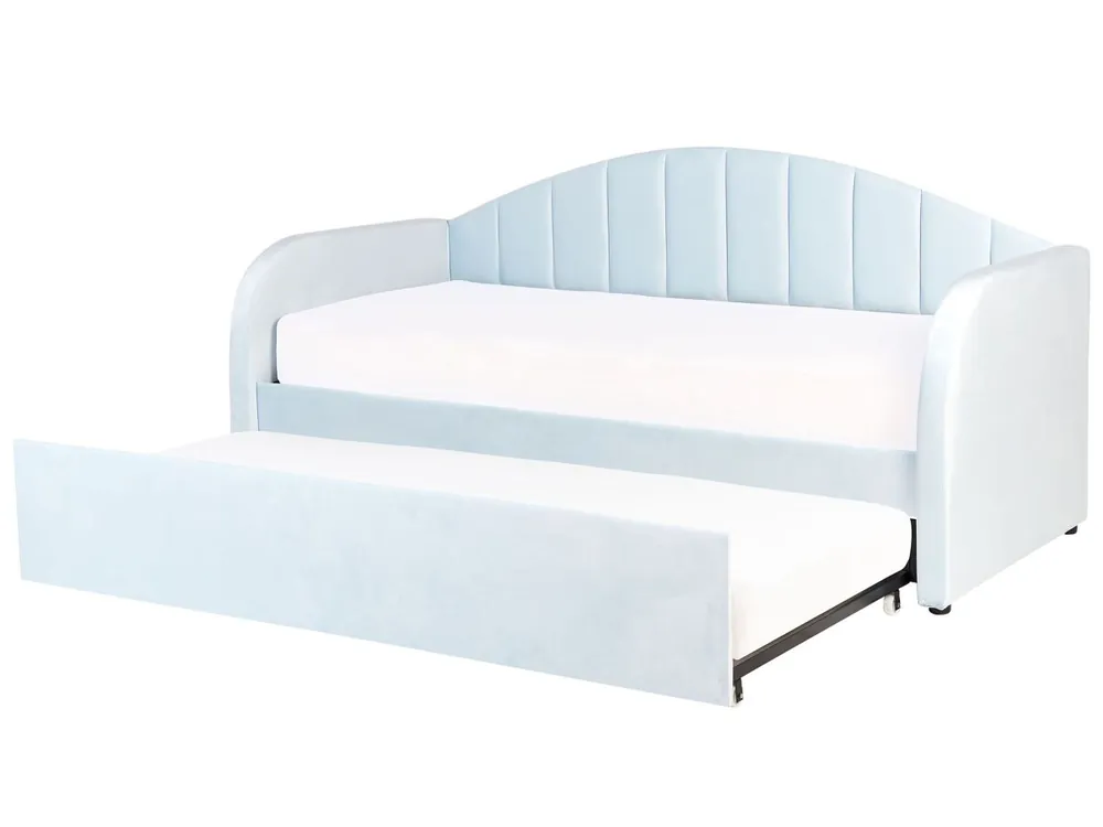 Cama nido Terciopelo EYBURIE 90 x 200 cm Azul claro - Descanso
