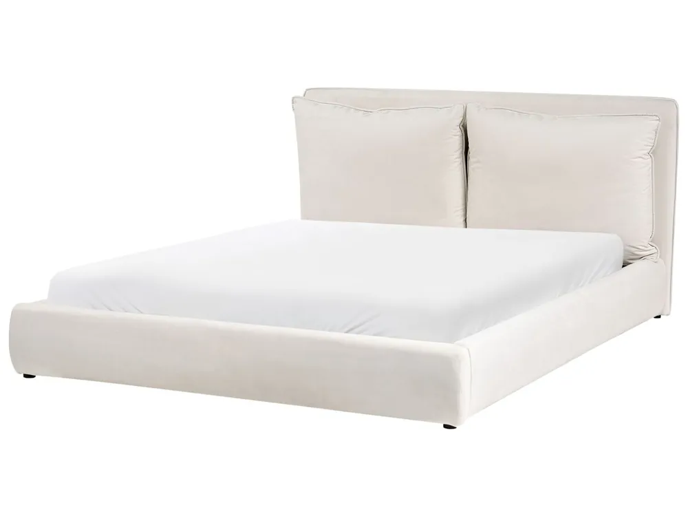 Cama Tela BAJONNA 160 x 200 cm Beige claro - Descanso