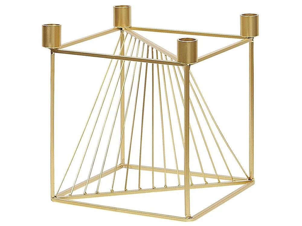 Candelero MINDORO Metal 23 cm Dorado - Decoración