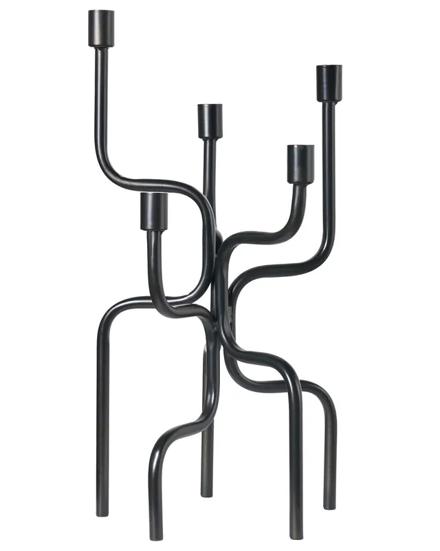 Candelero PORRTELA Metal 50 cm Negro - Decoración
