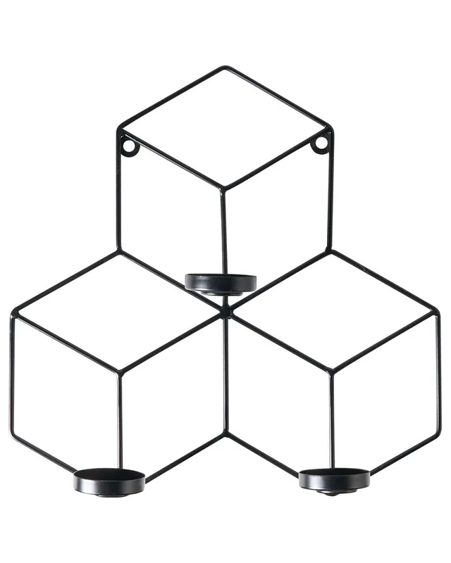 Candelero de pared TAROUCA Metal 31 cm Negro - Decoración