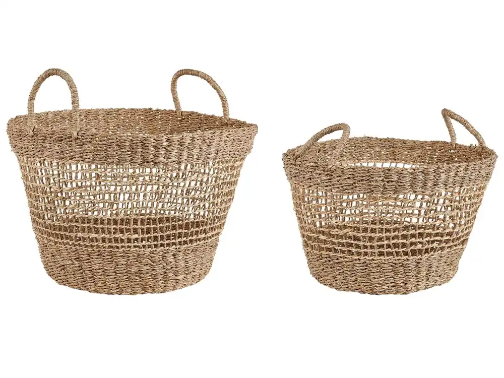 Conjunto de 2 cestas AROWANA Algas marinas Natural - Decoración