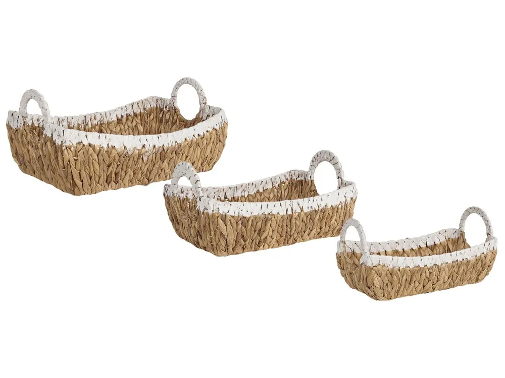 Conjunto de 3 cestas CAMPHA Mimbre Natural - Decoración