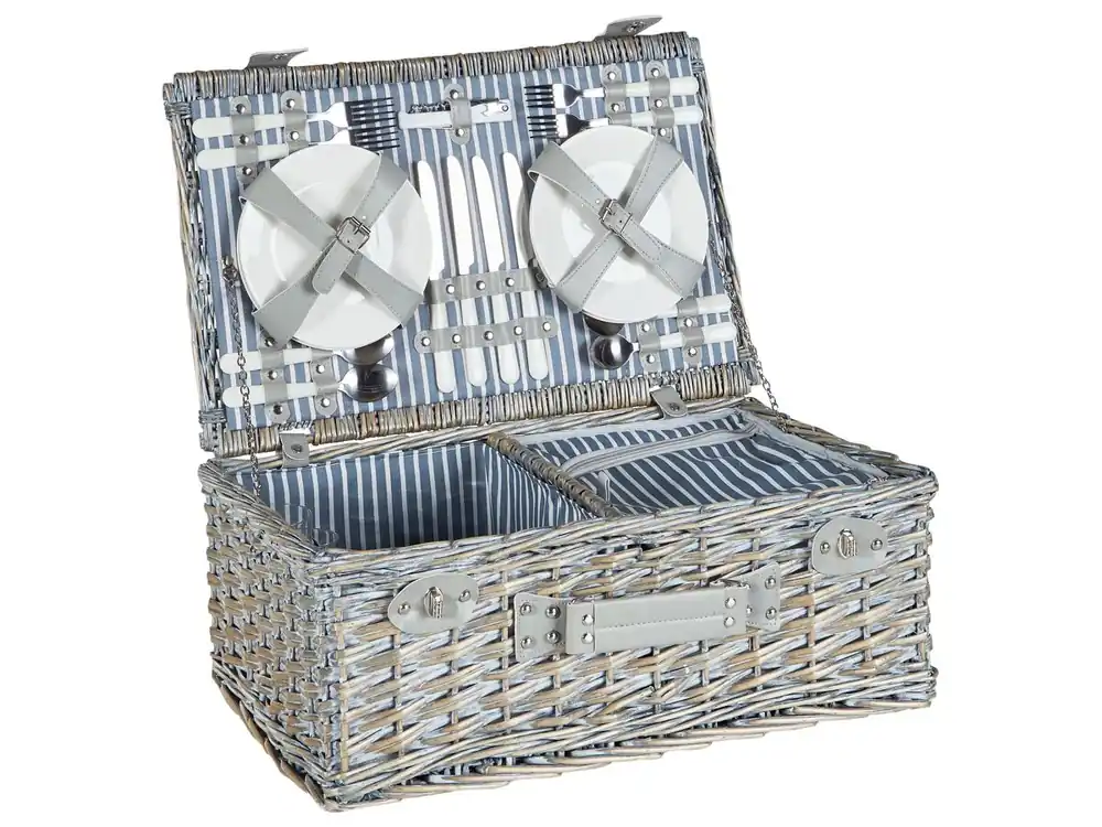 Cesta de pícnic FIGUE Mimbre Gris - Decoración