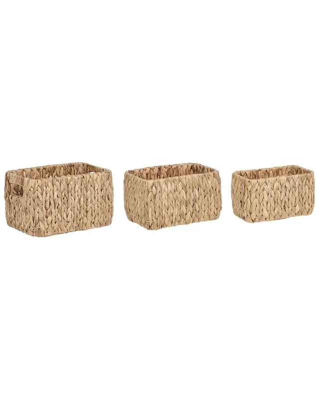 Conjunto de 3 cestas HANOI Mimbre Natural - Decoración