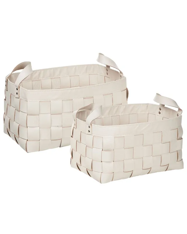 Conjunto de 2 cestas SIPPAR Piel sintética Beige - Decoración
