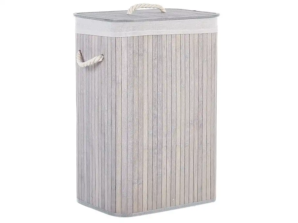 Cesta KOMARI Madera de bambú Gris claro - Baño