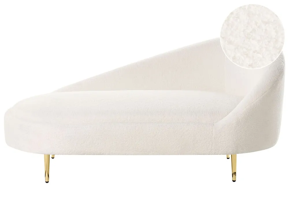 Chaise longue derecho VALREAS Bouclé Blanco crema - Sofás sillones puffs