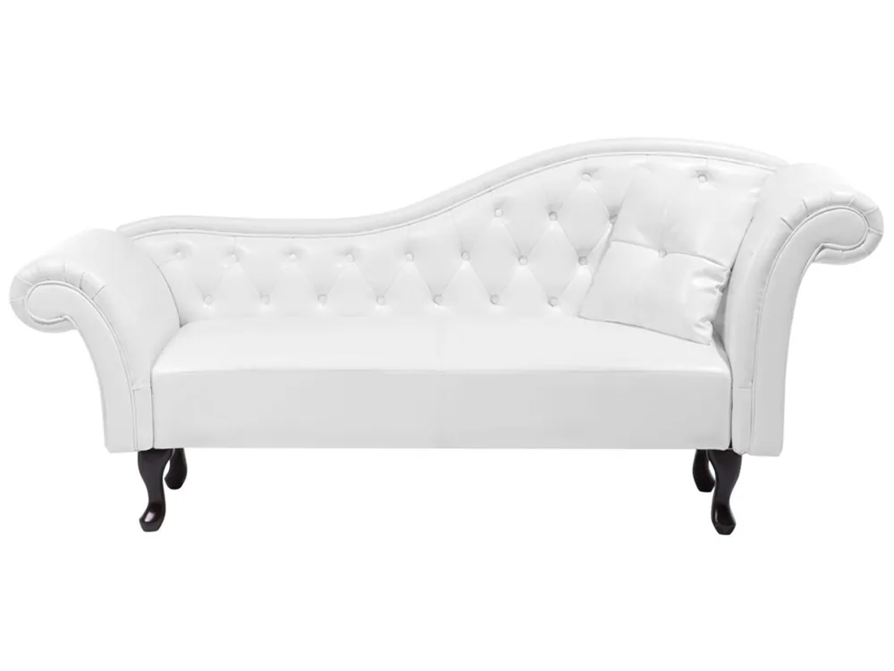 Chaise longue derecho LATTES Piel sintética Blanco - Sofás sillones puffs