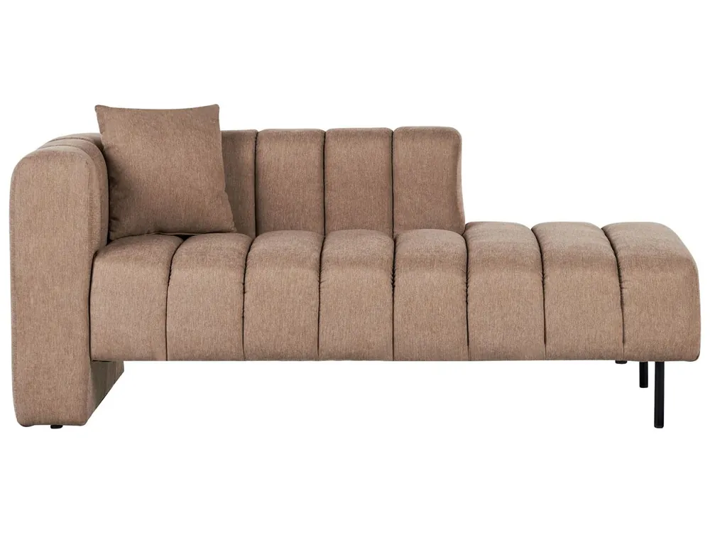 Chaise longue izquierdo LANNILS Tela Marrón claro - Sofás sillones puffs