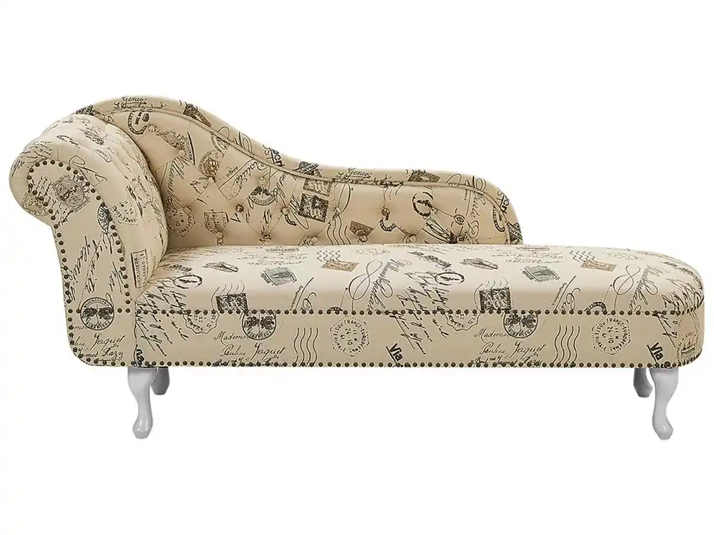 Chaise longue izquierdo NIMES Tela Beige - Sofás sillones puffs