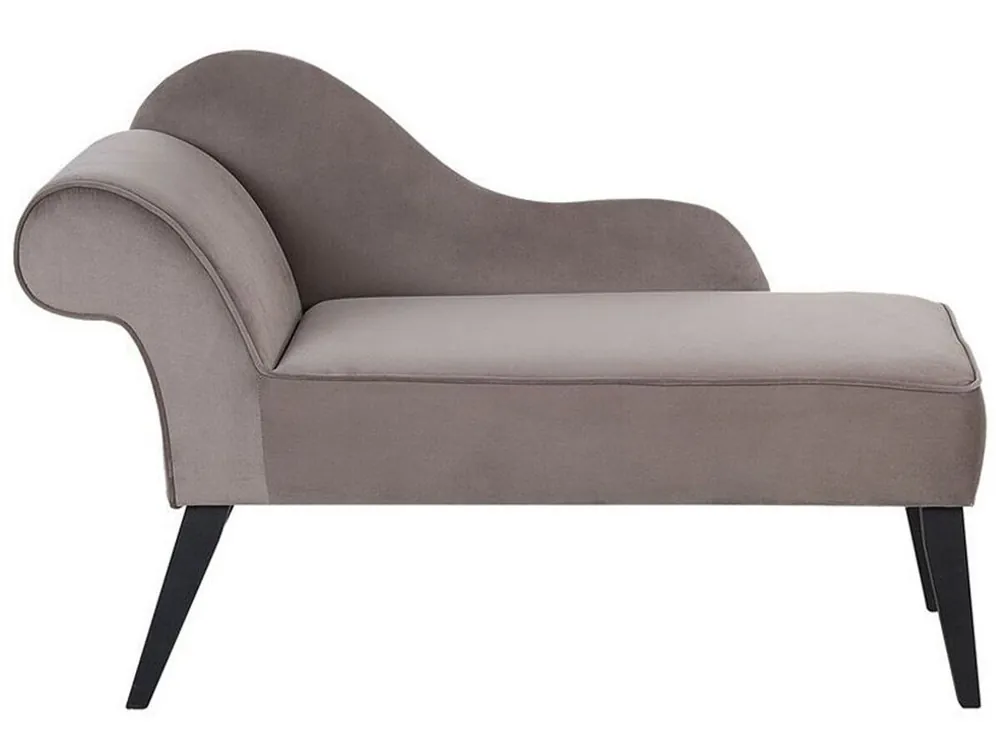 Chaise longue izquierdo BIARRITZ Terciopelo Gris pardo - Sofás sillones puffs