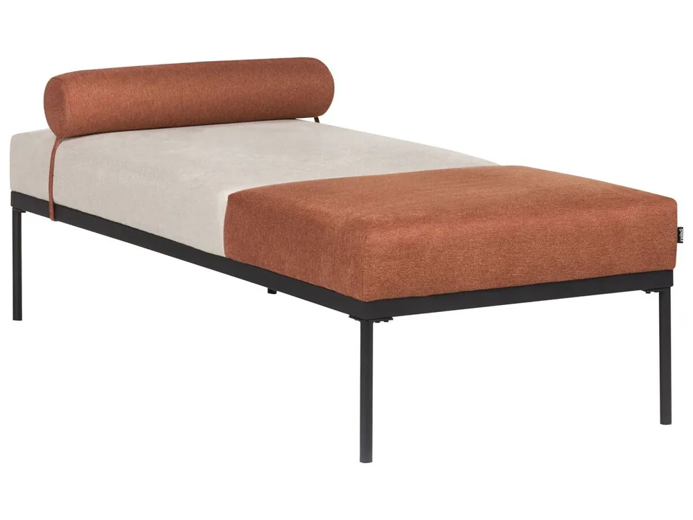 Chaise longue MALMOS Lino sintético Marrón dorado - Sofás sillones puffs