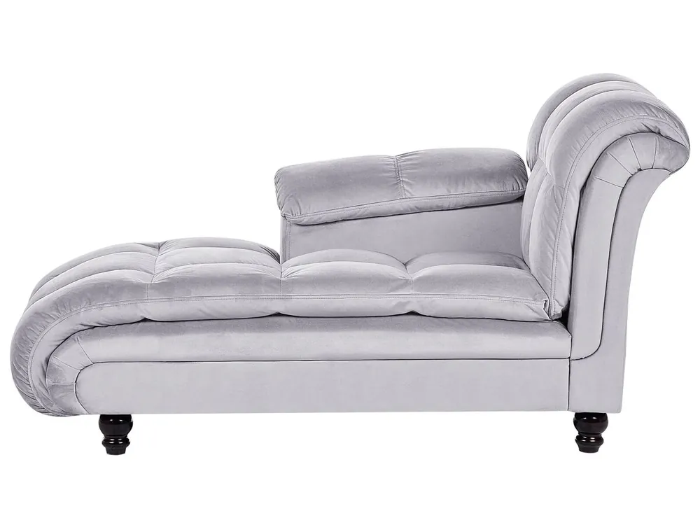 Chaise longue derecho LORMONT Terciopelo Gris claro - Sofás sillones puffs