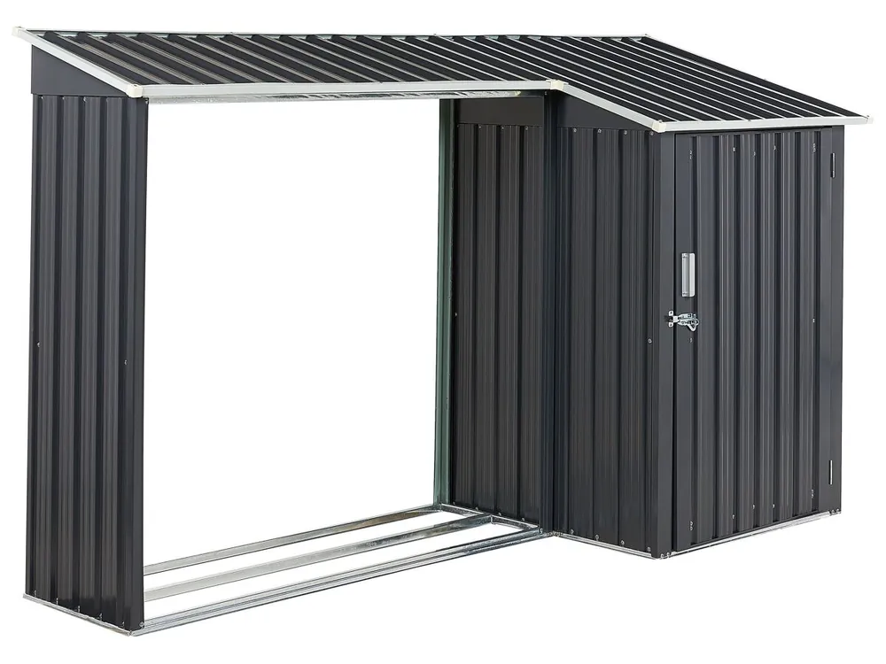 Cobertizo de jardín AOSTA Metal 270 cm 105 cm Negro