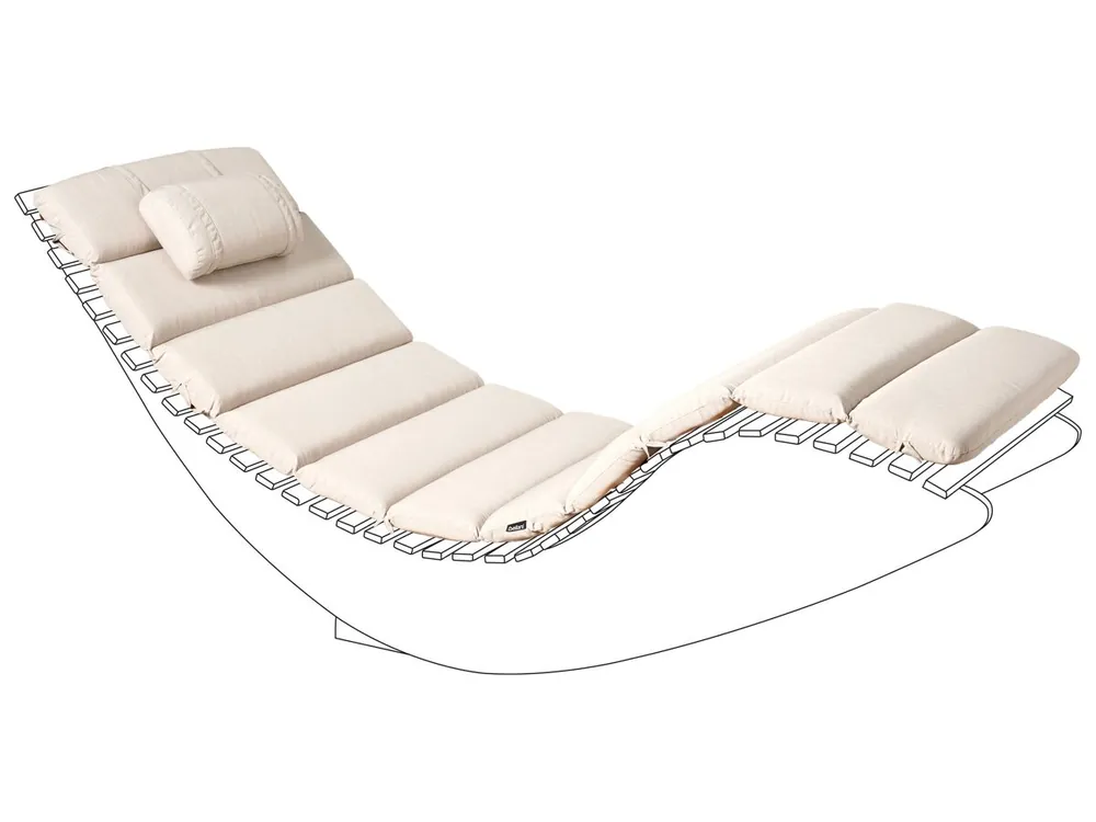 Cojín para tumbona BRESCIA PREMIUM 180 x 60 cm Beige claro - Jardín