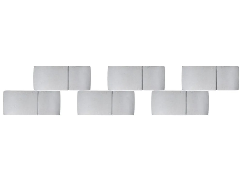 Conjunto de 6 cojines de jardín JAVA/AMANTEA PREMIUM 50 x 70 cm Gris