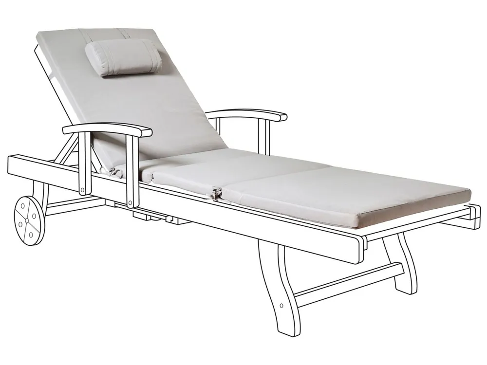 Cojín para tumbona TOSCANA/JAVA/AMANTEA PREMIUM 189 x 58 cm Gris claro - Jardín