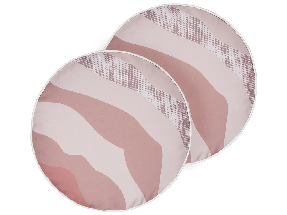 Conjunto de 2 cojines de exterior CAMPEI Patrón abstracto 40 x 40 cm Rosa - Textil