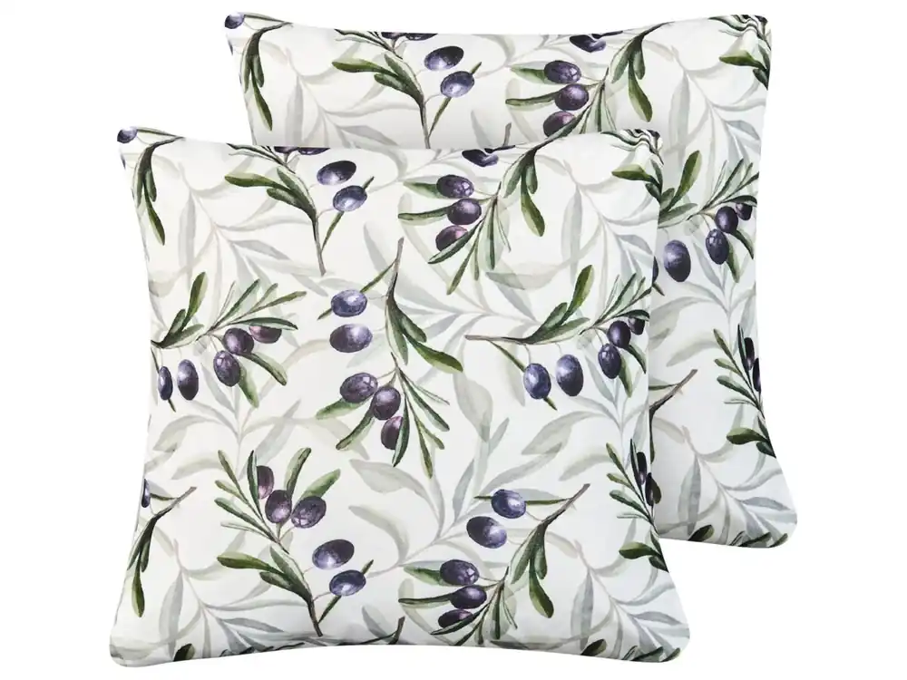 Conjunto de 2 cojines de exterior TRANQUI Patrón de plantas 45 x 45 cm Multicolor - Jardín