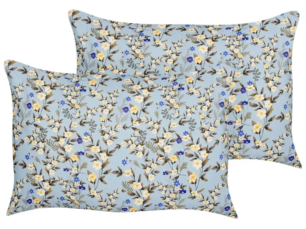 Conjunto de 2 cojines de exterior VALLORIA 40 x 60 cm Azul Patrón floral - Textil