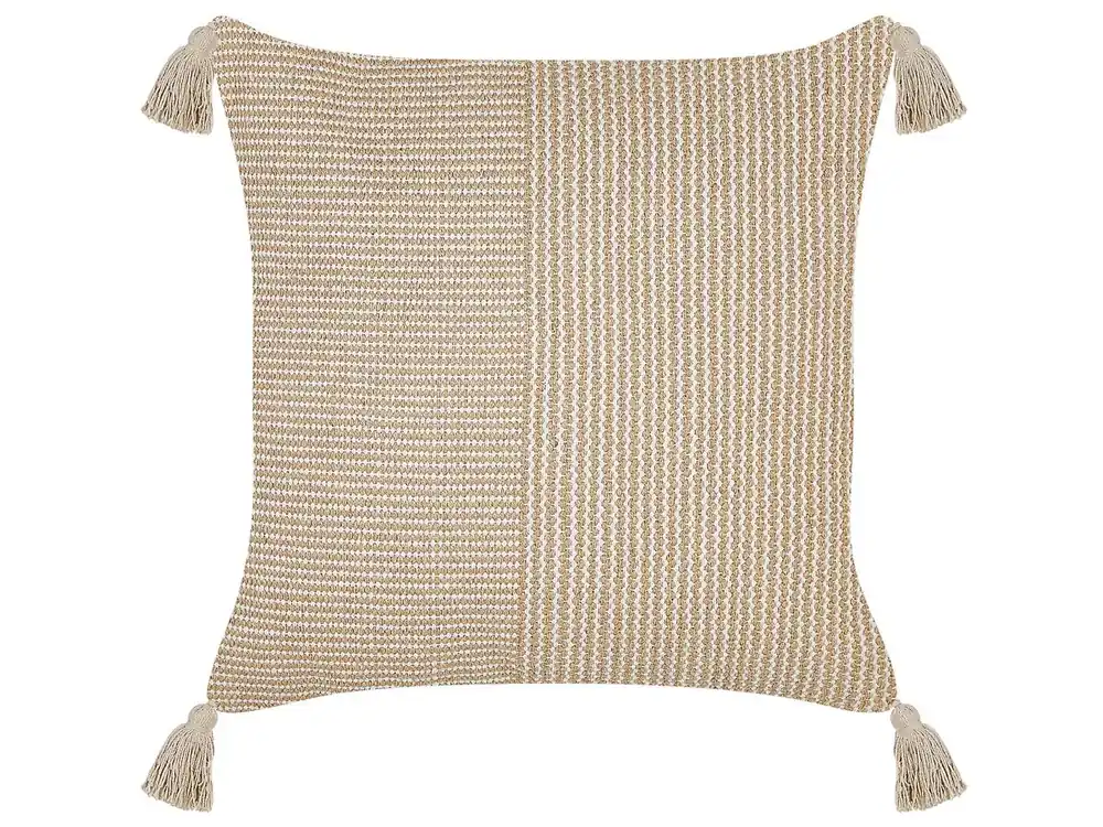 Cojín decorativo ARALIA Algodón 45 x 45 cm Beige Patrón geométrico - Textil