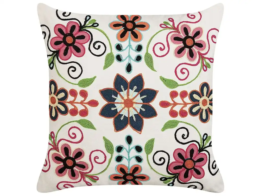 Cojín decorativo BAHRAICH Algodón 50 x 50 cm Multicolor Patrón floral - Textil
