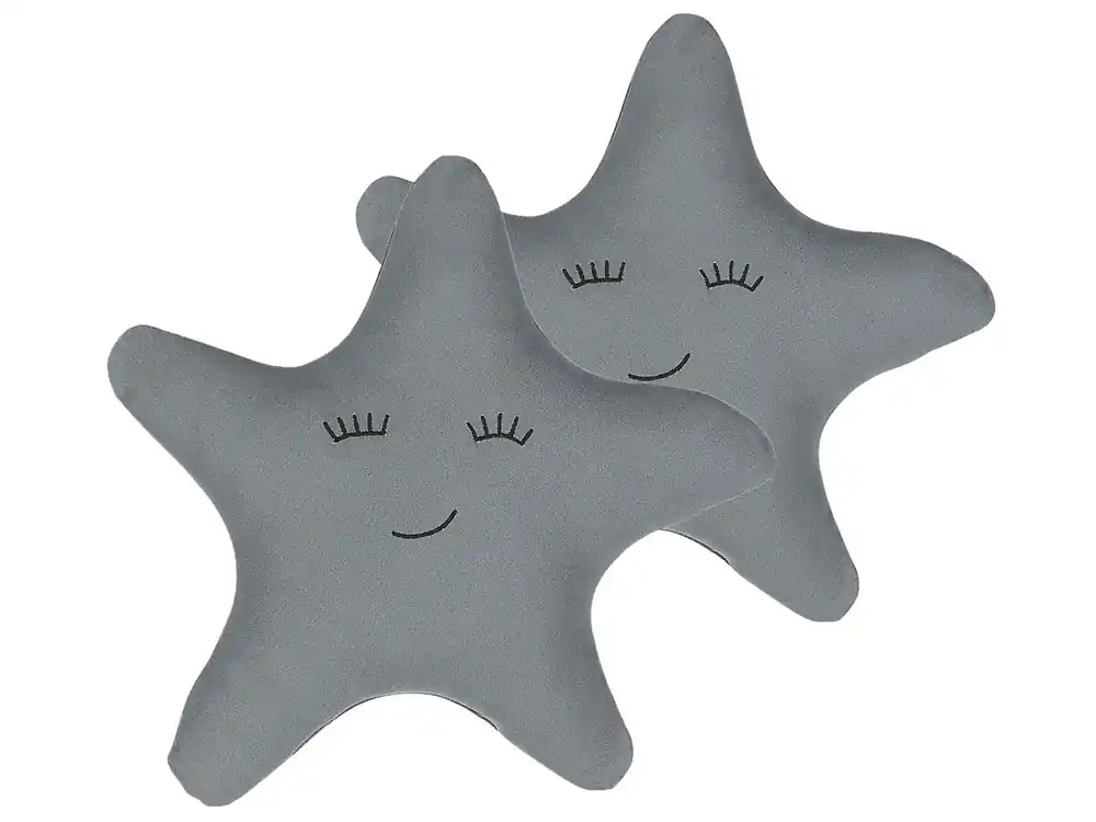 Conjunto de 2 cojines decorativos BHOPAL Algodón 40 x 40 cm Gris Estrella - Textil