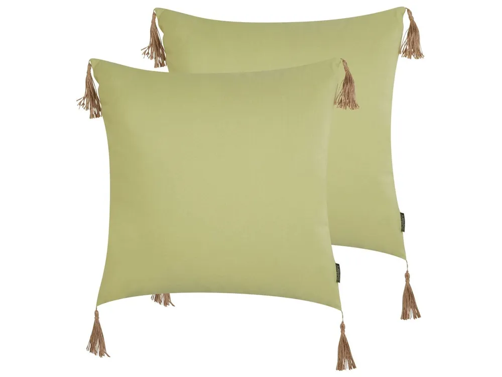 Conjunto de 2 cojines decorativos CHMISTAR 45 x 45 cm Verde Liso - Textil