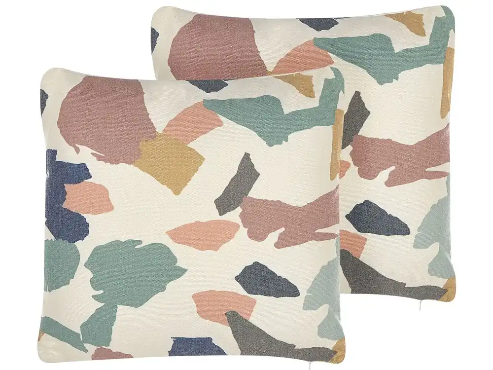 Conjunto de 2 cojines decorativos FOTHERGILLA 45 x 45 cm Multicolor Patrón abstracto - Textil
