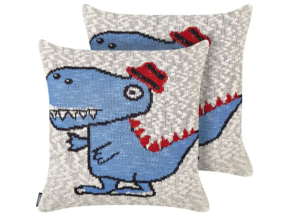 Conjunto de 2 cojines decorativos GAMBIR Algodón 45 x 45 cm Azul - Textil
