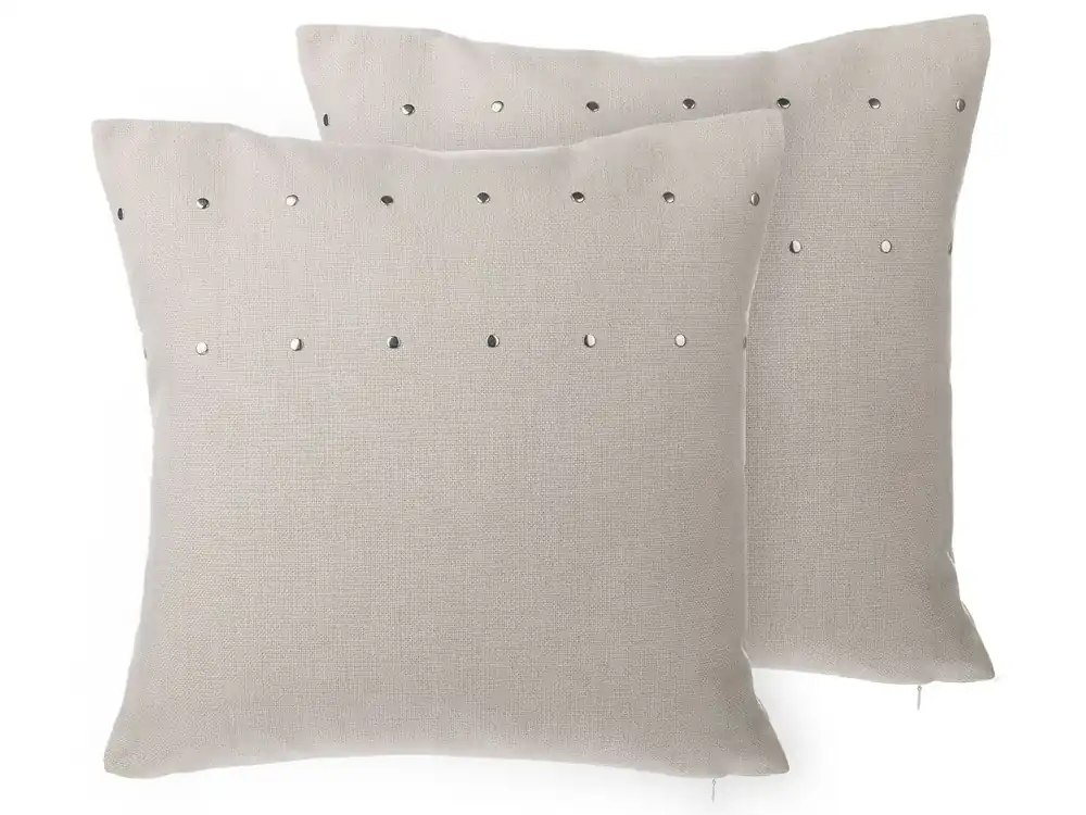 Conjunto de 2 cojines decorativos GAURA 45 x 45 cm Beige claro Liso - Textil