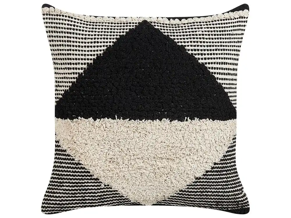 Cojín decorativo KHORA Algodón 50 x 50 cm Negro Patrón geométrico - Textil
