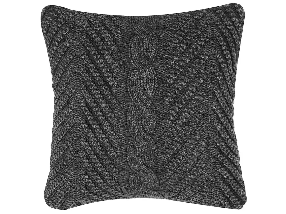 Cojín decorativo KONNI Algodón 45 x 45 cm Gris Patrón chevrón - Textil