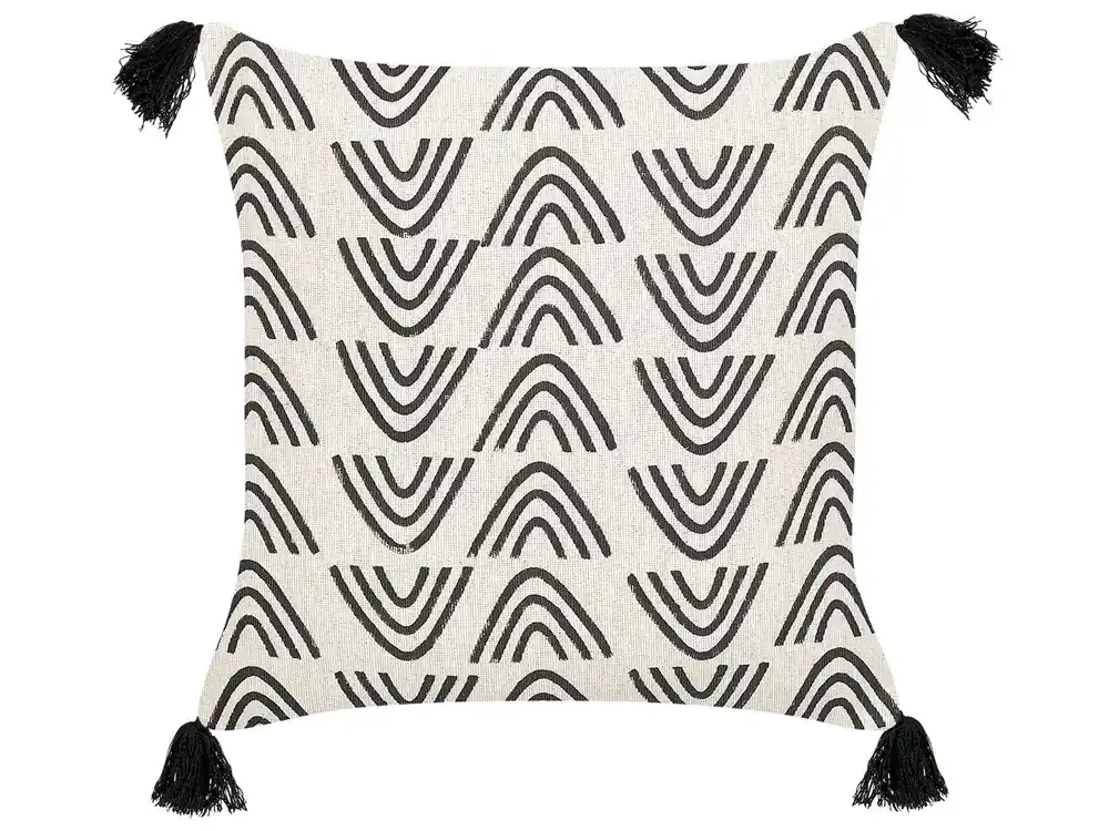 Cojín decorativo MAYS Algodón 45 x 45 cm Blanco Patrón geométrico - Textil