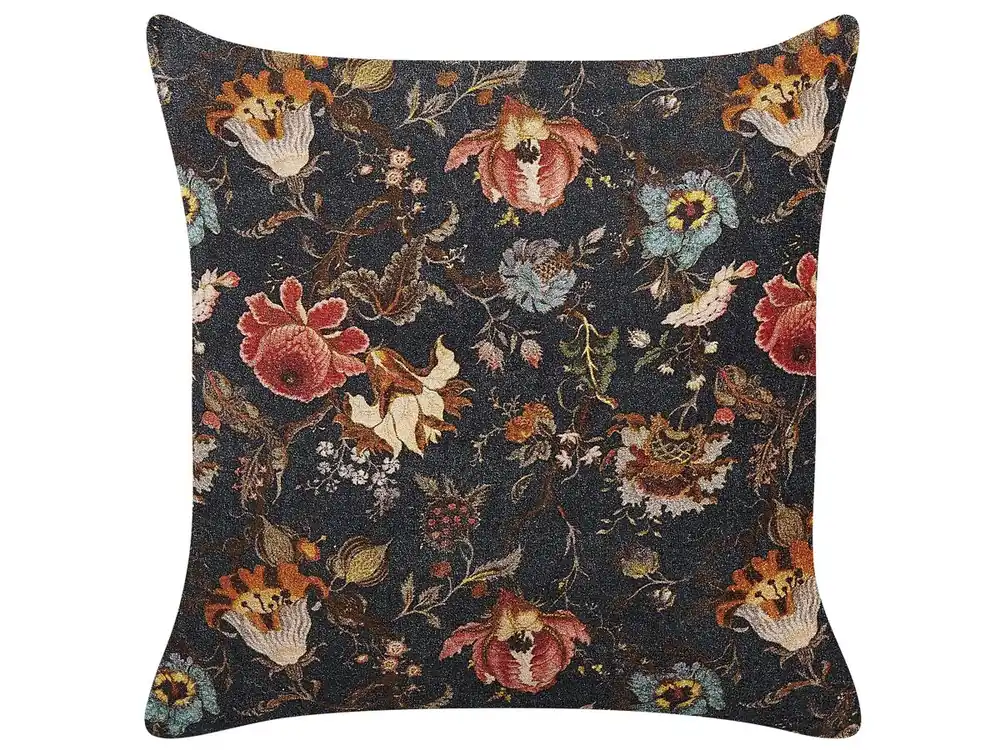 Cojín decorativo RAMONDA Terciopelo 45 x 45 cm Multicolor Patrón floral - Textil