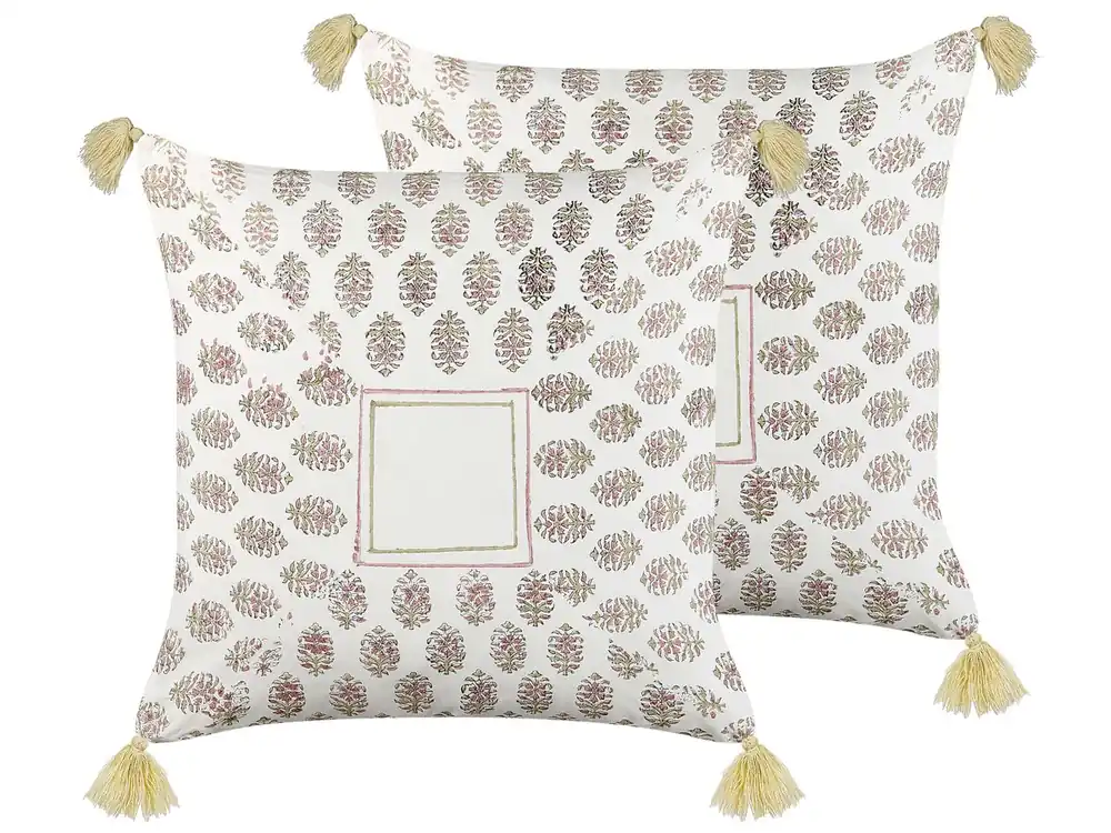 Conjunto de 2 cojines decorativos SETOSA Algodón 45 x 45 cm Multicolor Patrón geométrico - Textil