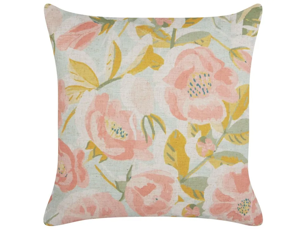 Cojín decorativo ZAHRIYE 45 x 45 cm Rosa Patrón floral - Textil