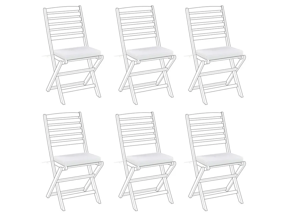 Conjunto de 6 cojines para sillas de jardín TOLVE 39 x 31 cm Blanco crema