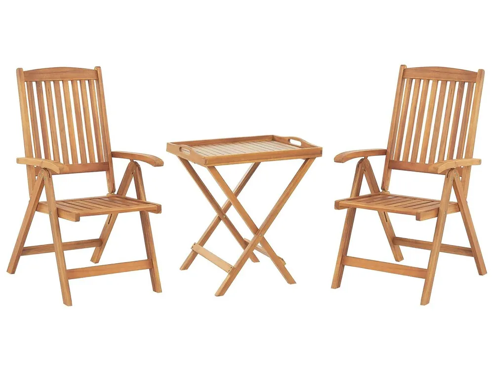 Conjunto de balcón plegable JAVA Madera de acacia Marrón claro - Jardín