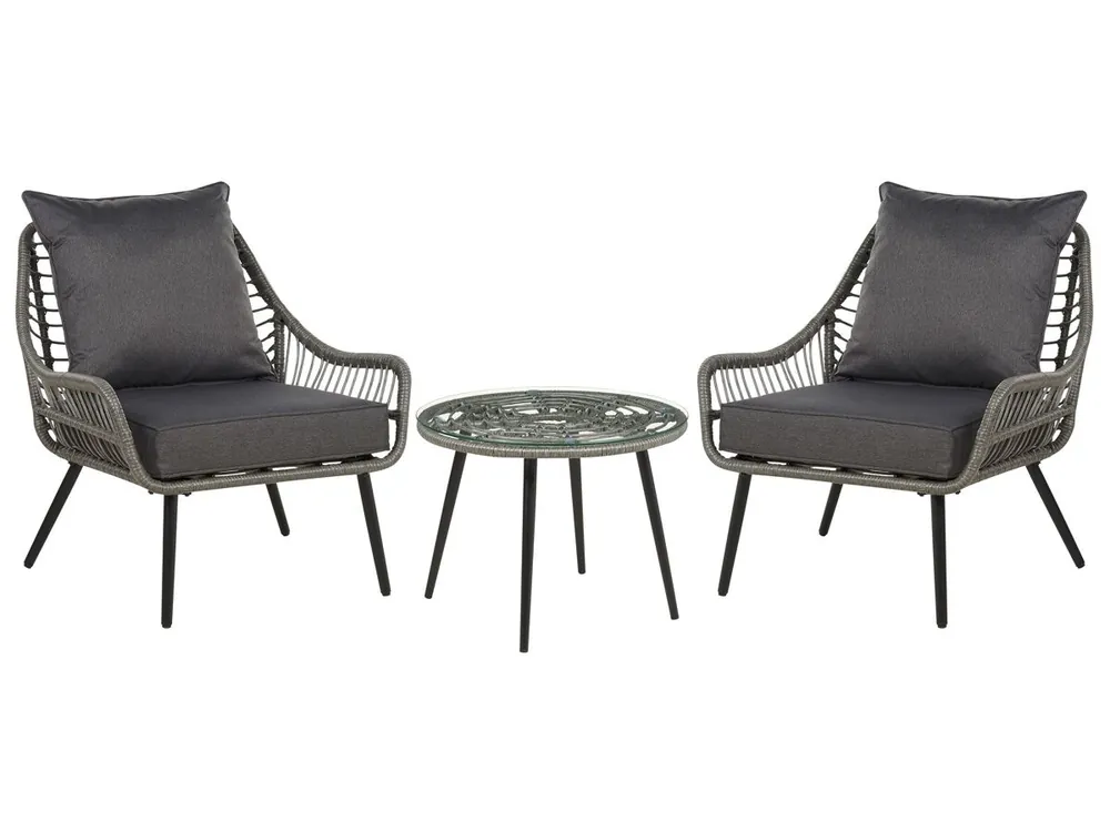 Conjunto de balcón con cojines LAURETO Gris - Jardín