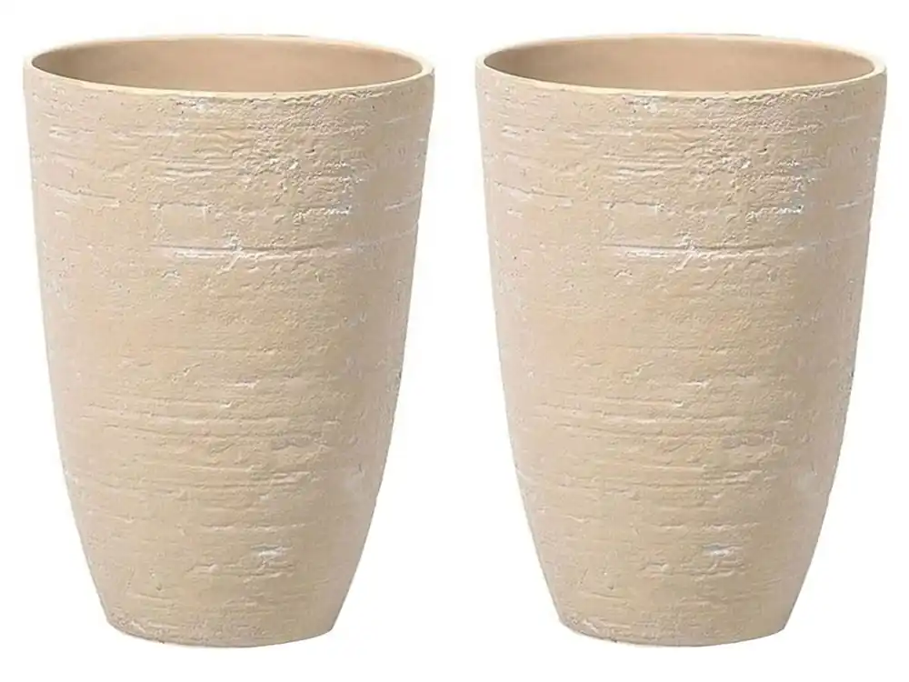 Conjunto de 2 macetas CAMIA 35 cm Beige - Decoración