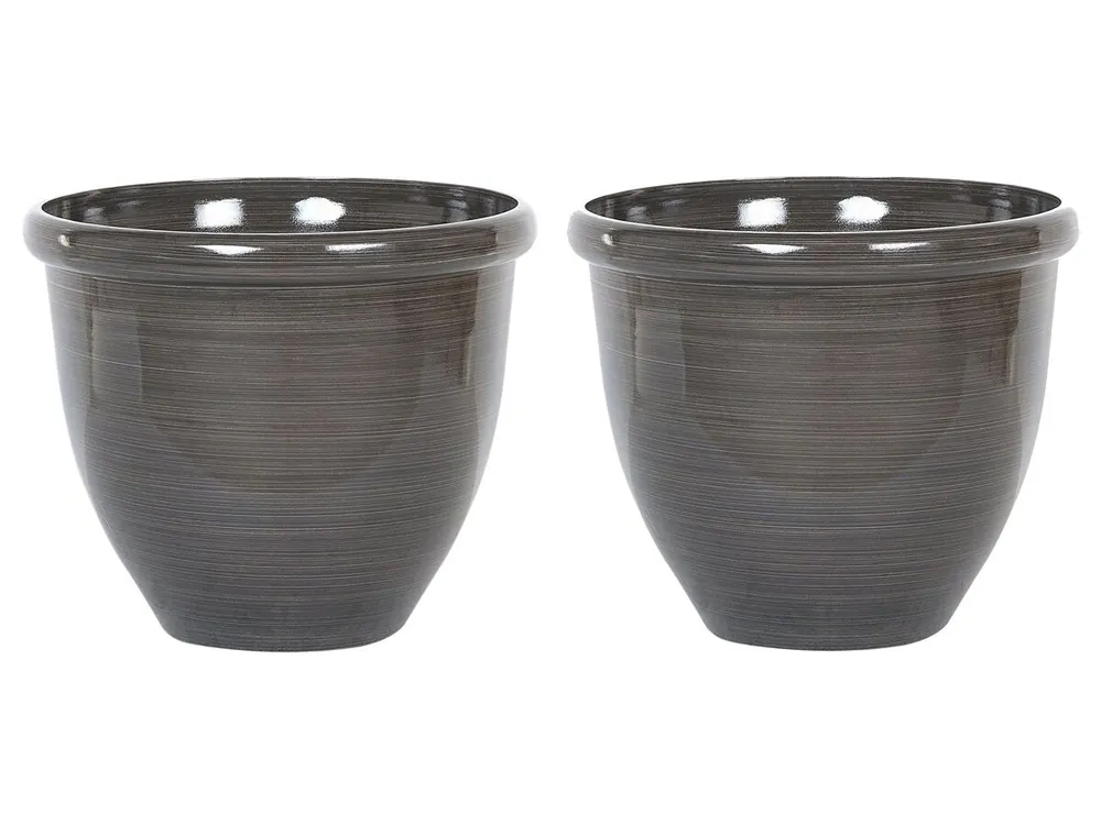 Conjunto de 2 macetas TESALIA 44 cm Marrón - Decoración